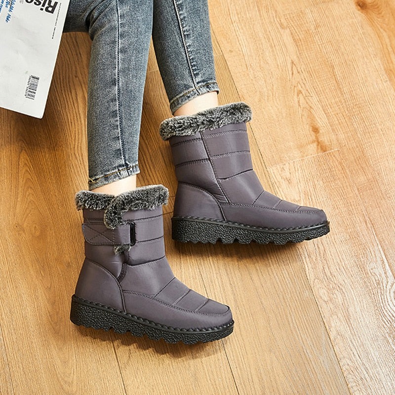Damen Winterschuhe Warm Bequem Wasserdicht