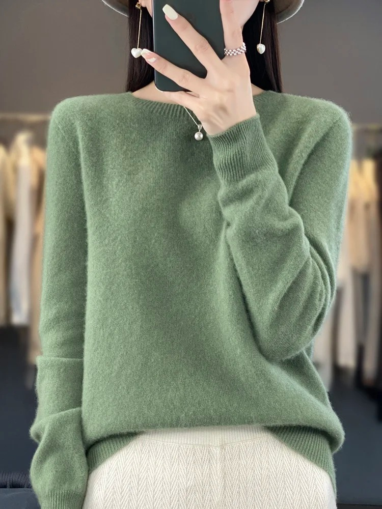 Damen Pullover Rundhals Weich und Elegant