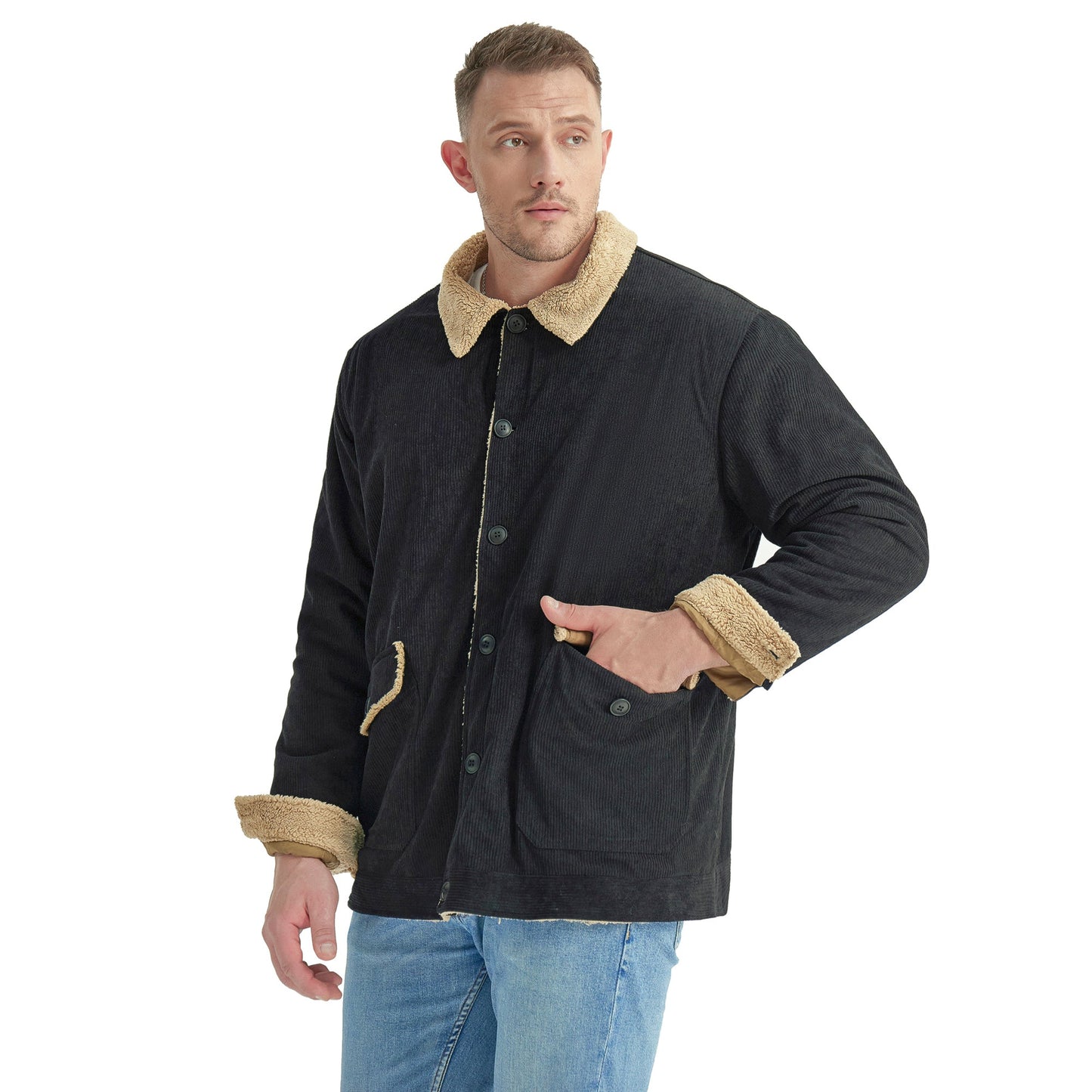 Herren Winterjacke Warm Bequem Isoliert