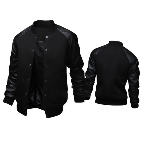Herren Lederjacke Sportlich Mit Lederbesatz Modern