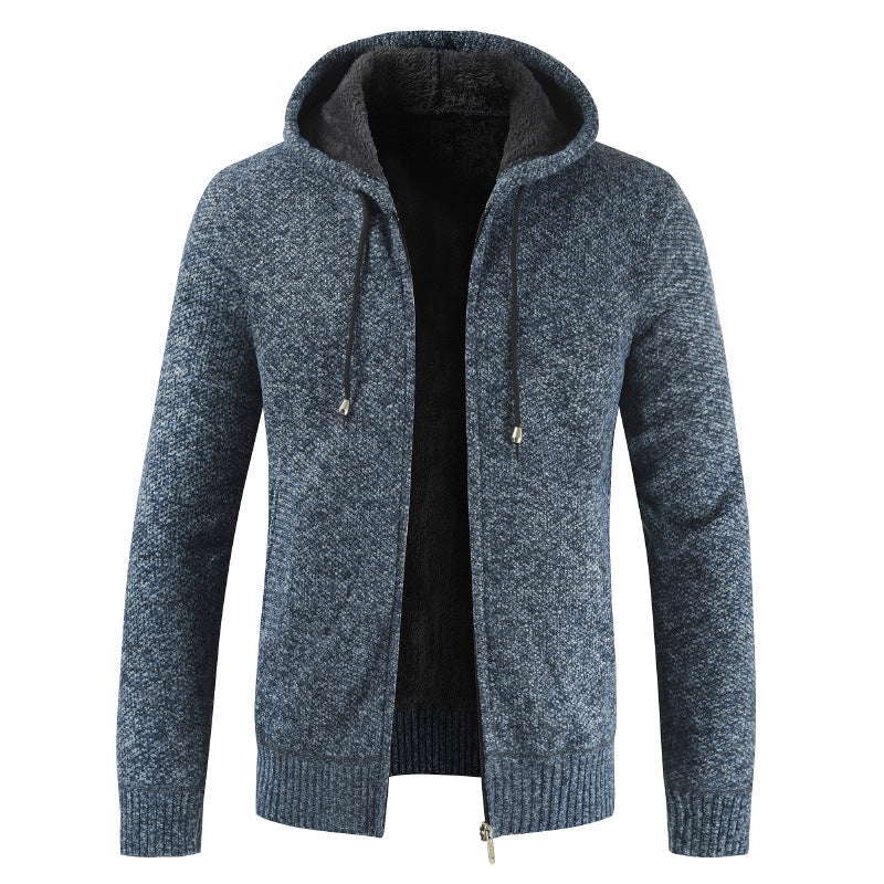 Herren Strickjacke mit Kapuze Weich Warm Modern