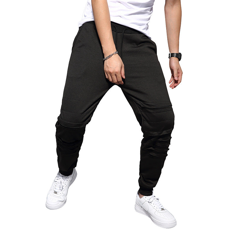 Herren Haremshose Sportlich Riss Detail Komfort Schnitt