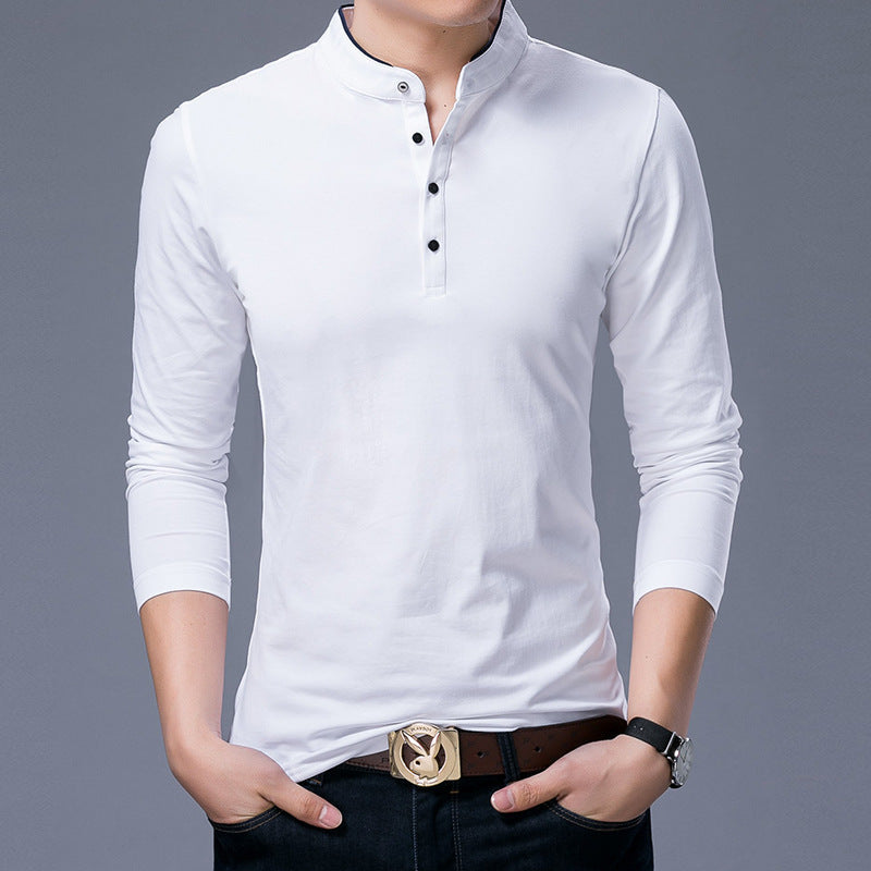 Herren Poloshirt Langarm Modern Stehkragen Elegantes Design