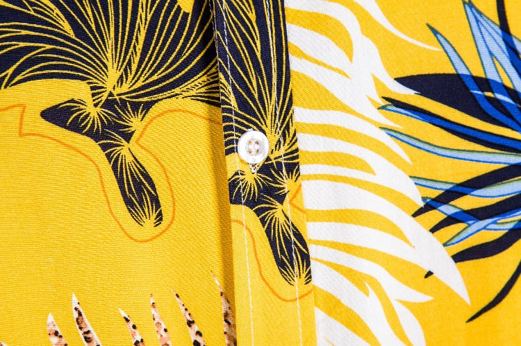 Herren Sommerhemd Blumenmuster Bunt Leger