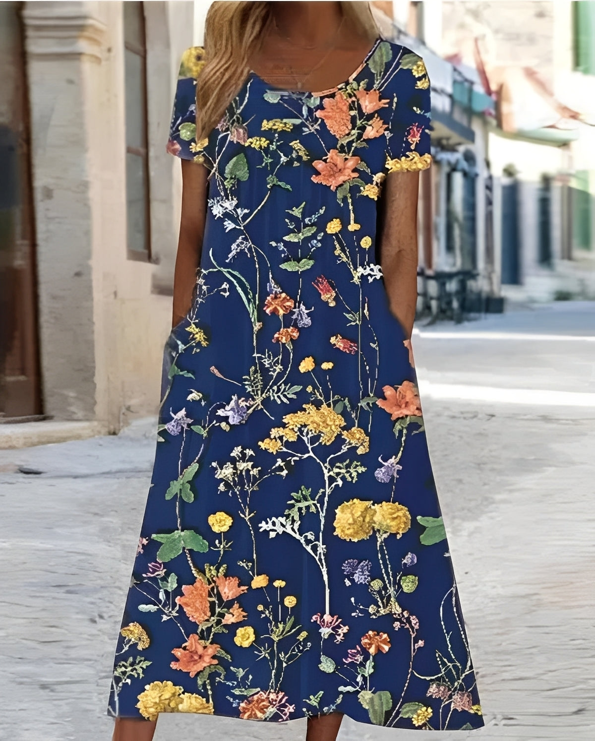 Damenkleid Blumenmuster Swingkleid Sommerkleid Elegant