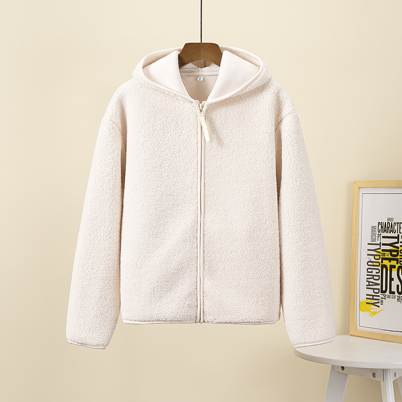 Kapuzenjacke Sherpa Fleece Warm mit Reißverschluss