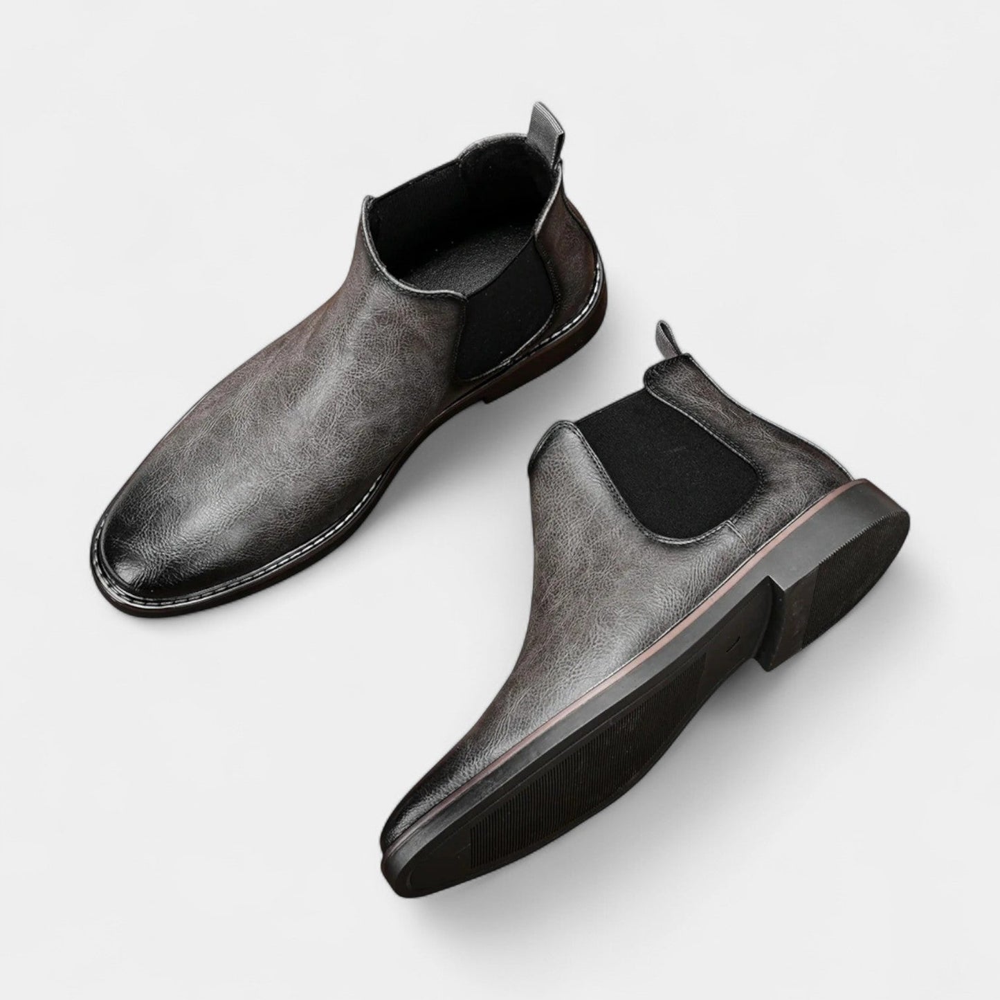 Herren Chelsea Boots Lederoptik Elastisch Komfortabel