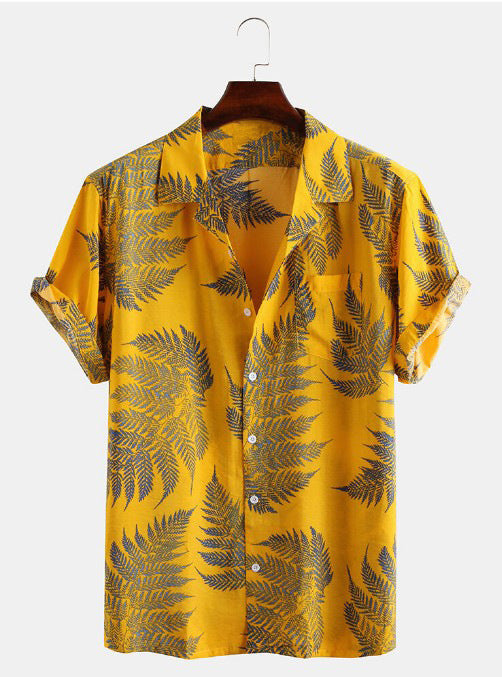 Herren Freizeithemd Tropical Print Farbenfroh Sommer