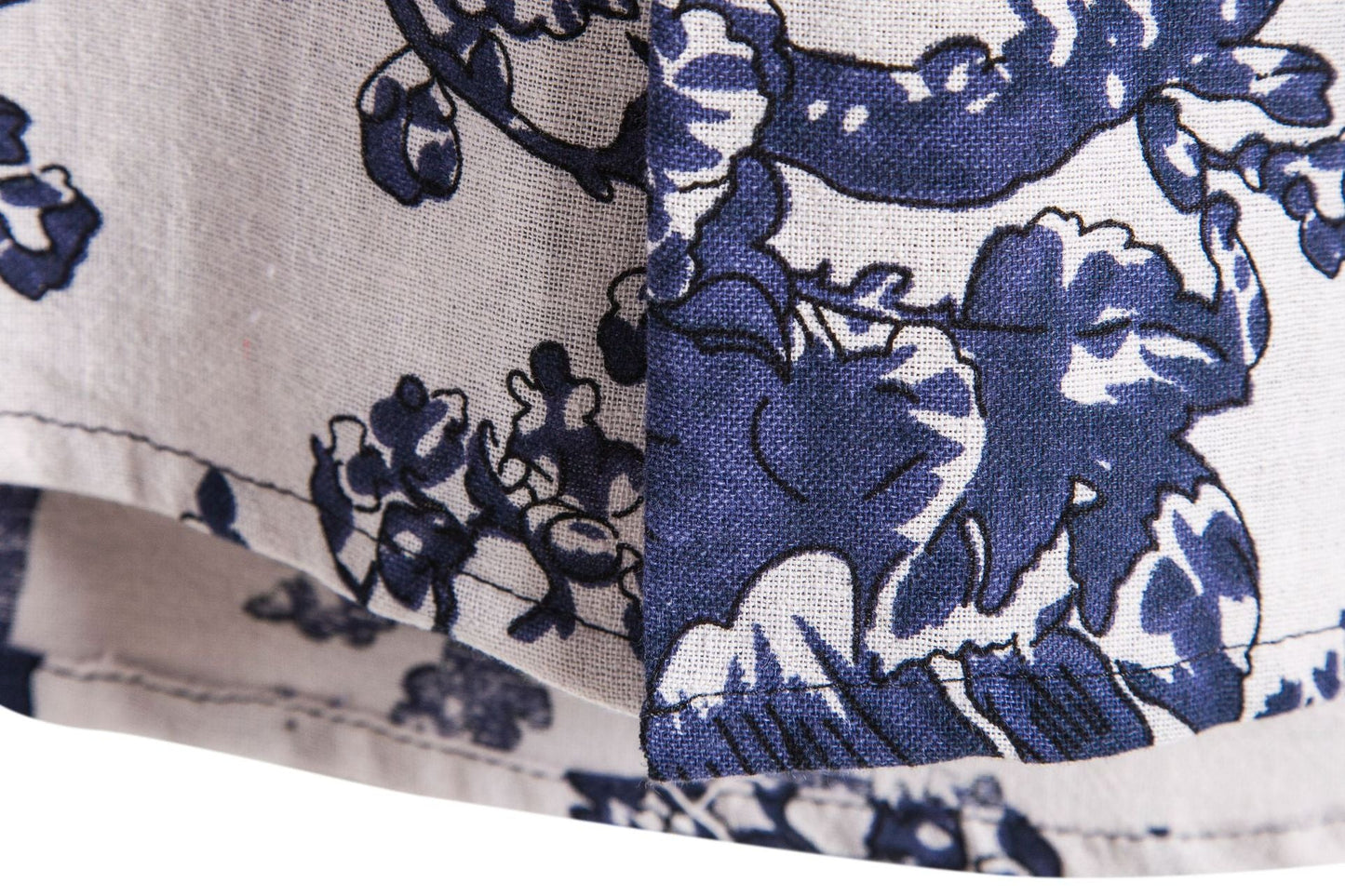 Herren Hemd Kurzarm Blumenmuster Leger Modern