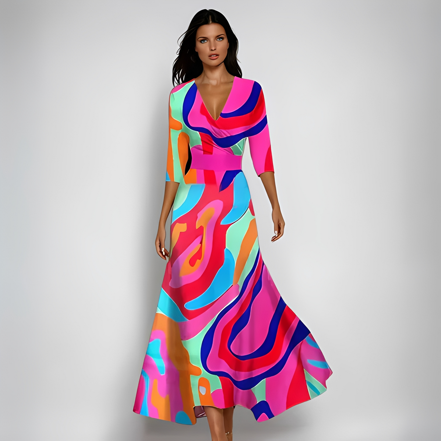 Damenkleid Blumenmuster Sommerkleid Elegant
