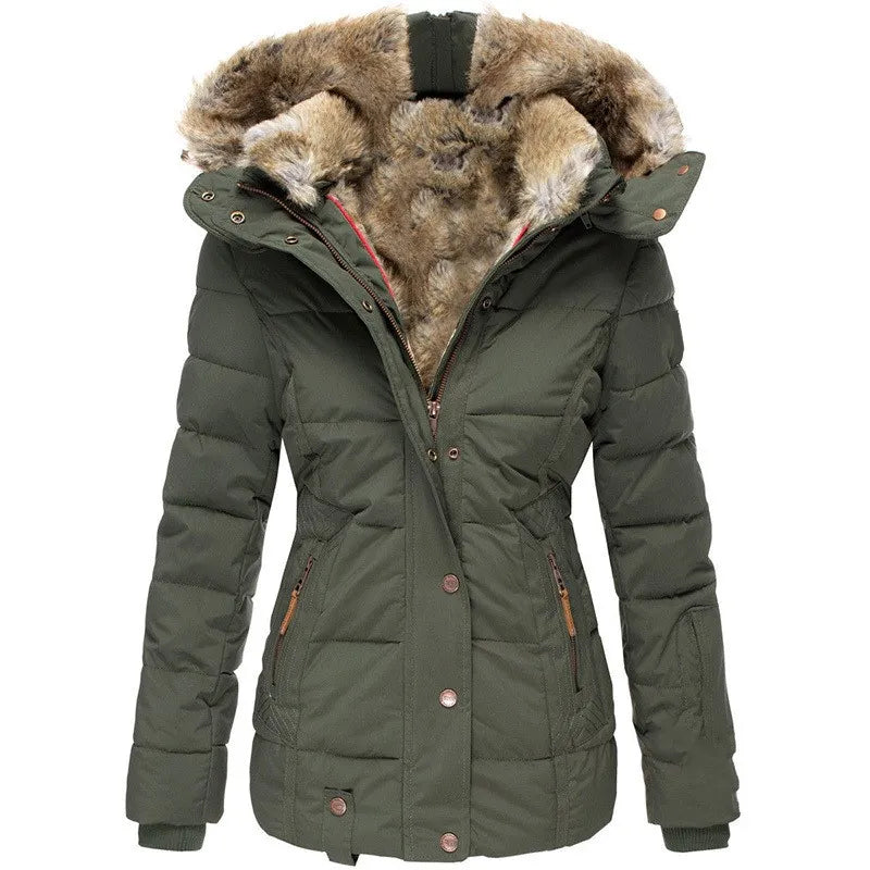 Damen Winterjacke Warm Verstärkt Schwarz