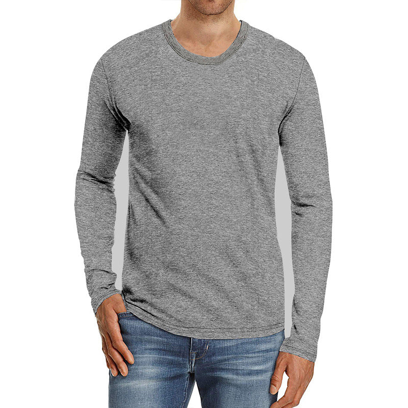 Herren Langarmshirt Bequem Rundhals Baumwolle