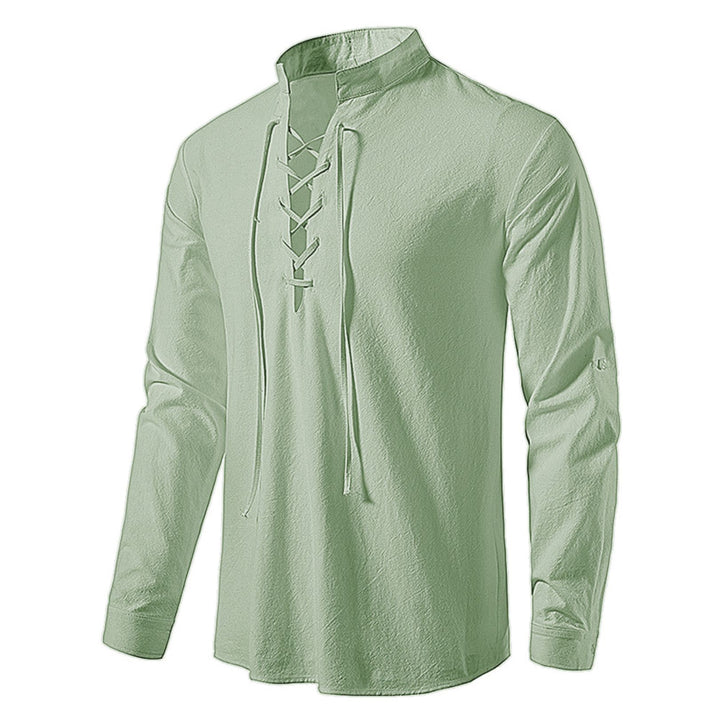 Herren Freizeitshirt Modern Leinwand Optik