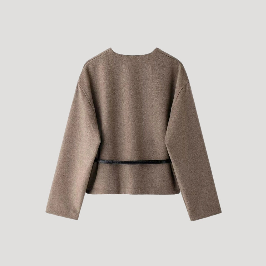 Damen Wickeljacke Frühling Gürtel Modern