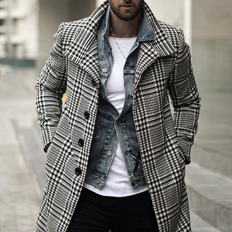 Herren Mantel Elegant Karo Modern Berlin Stil