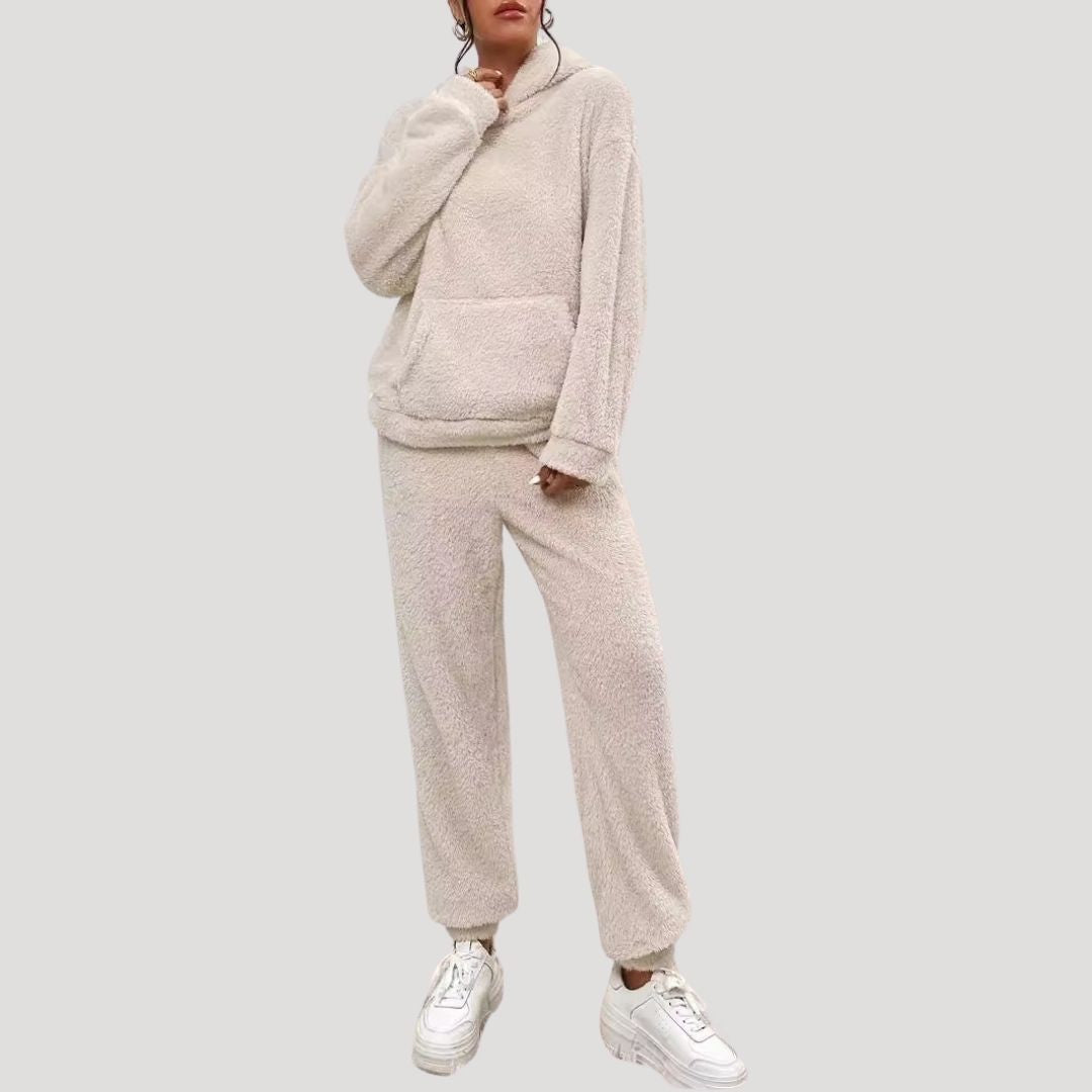 Damen Loungewear Set Frühling Cozy Kapuzen-Outfit