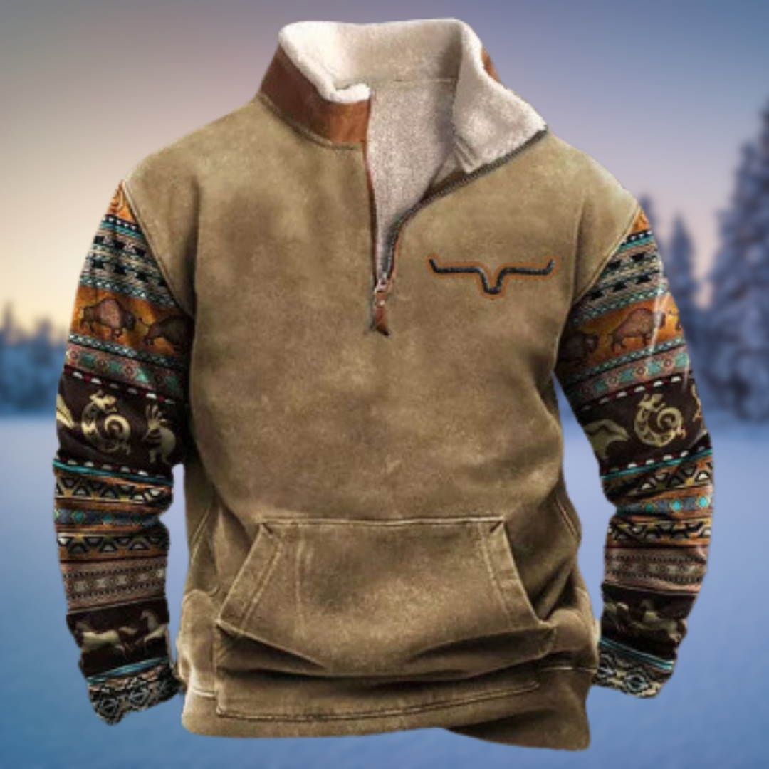 Herren Winterpullover Lässig Halb-Reißverschluss Modern