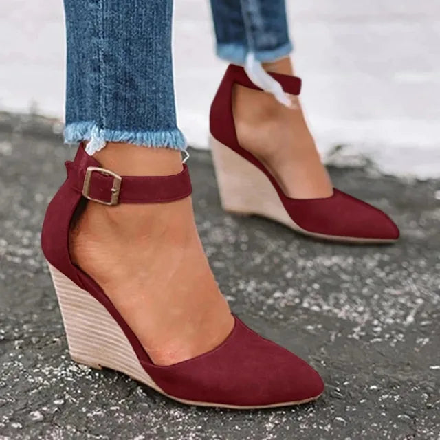 Damen Wedges Marineblau Hochzeitsschuhe