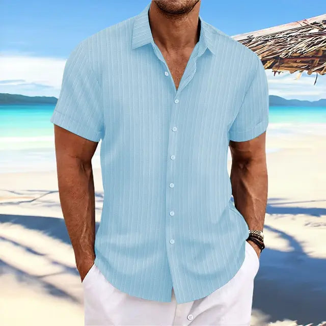 Baumwoll Hemd Herren Strandhemd Klassisch Leicht
