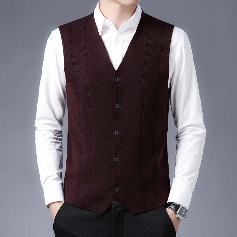 Herren Strickweste Elegante Modern Schwarz