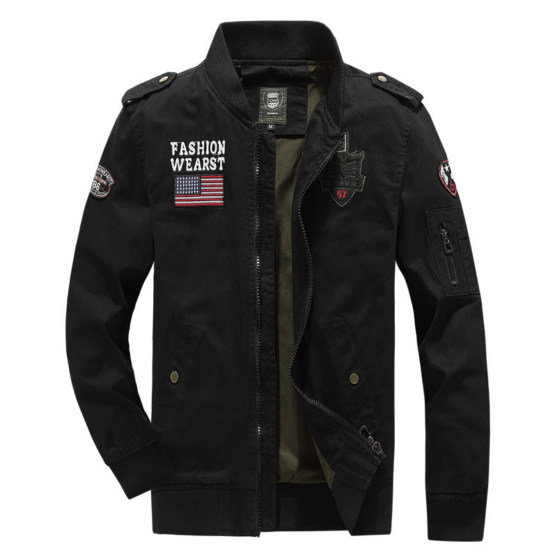 Herren Bomberjacke Modern mit Patches und Logo