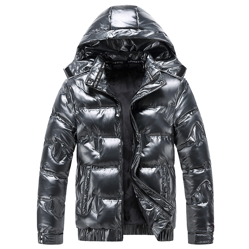 Herren Funktionsjacke Glänzend Wasserabweisend mit Kapuze