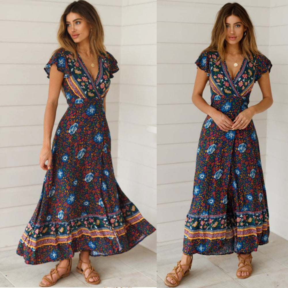 Blumenkleid Damen Sexy Sommerkleid