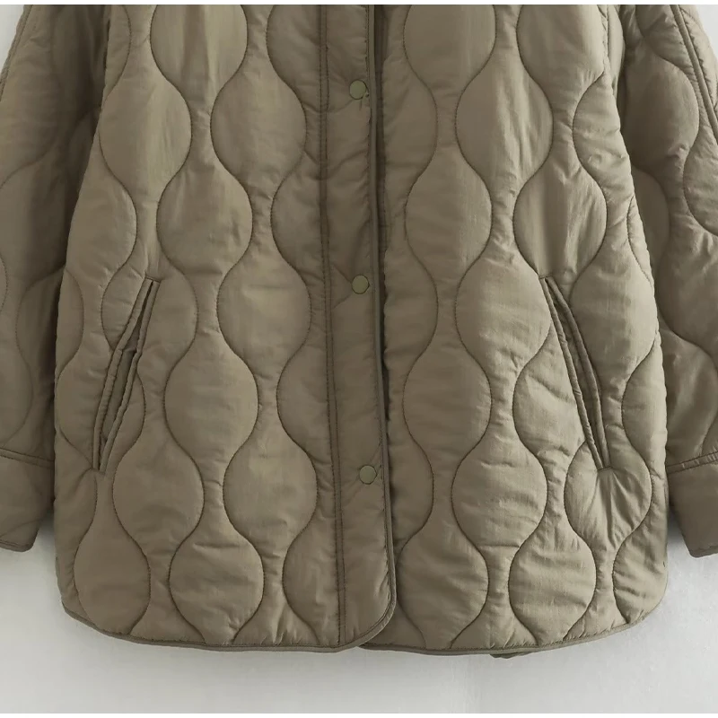 Gepolstertes Herrenjacket Rundhals Knöpfe Warm Winter