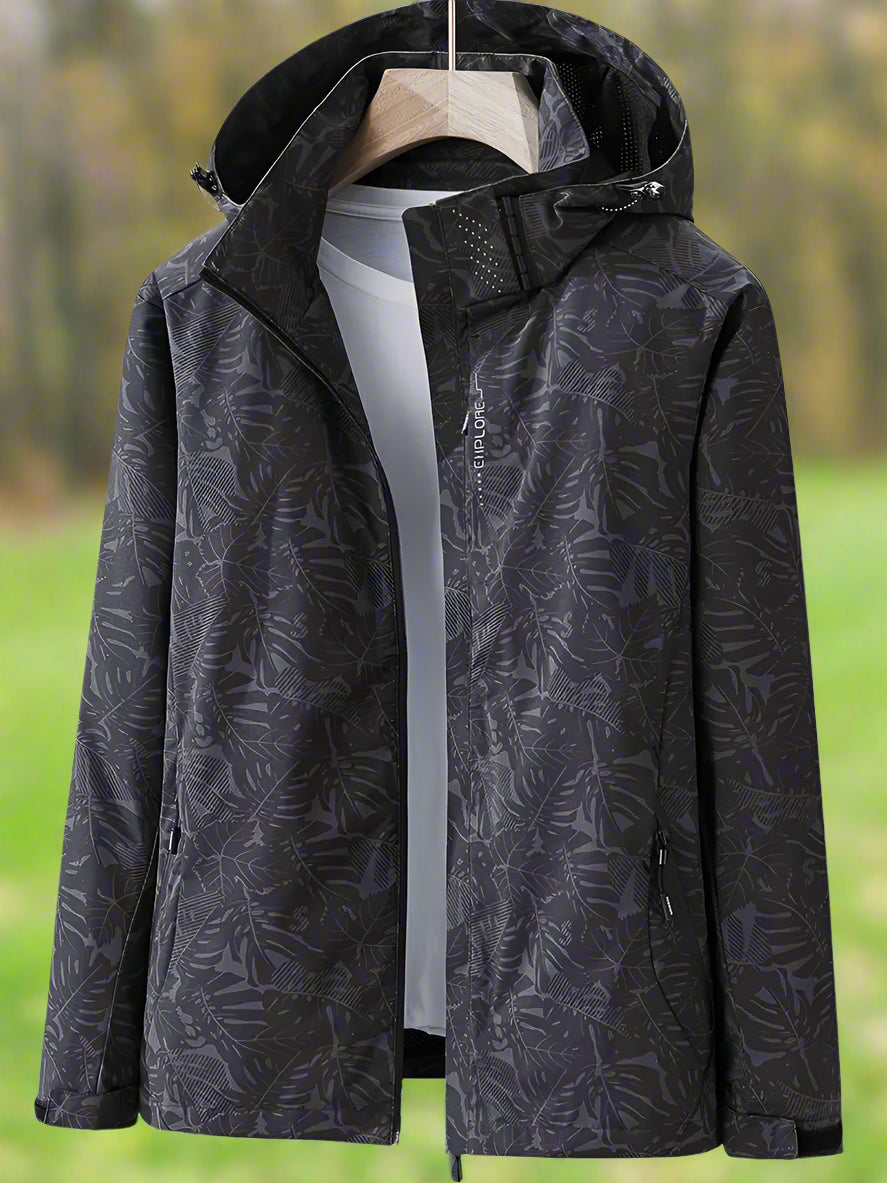 Damen Freizeitjacke Wasserabweisend Blattmuster Sportlich