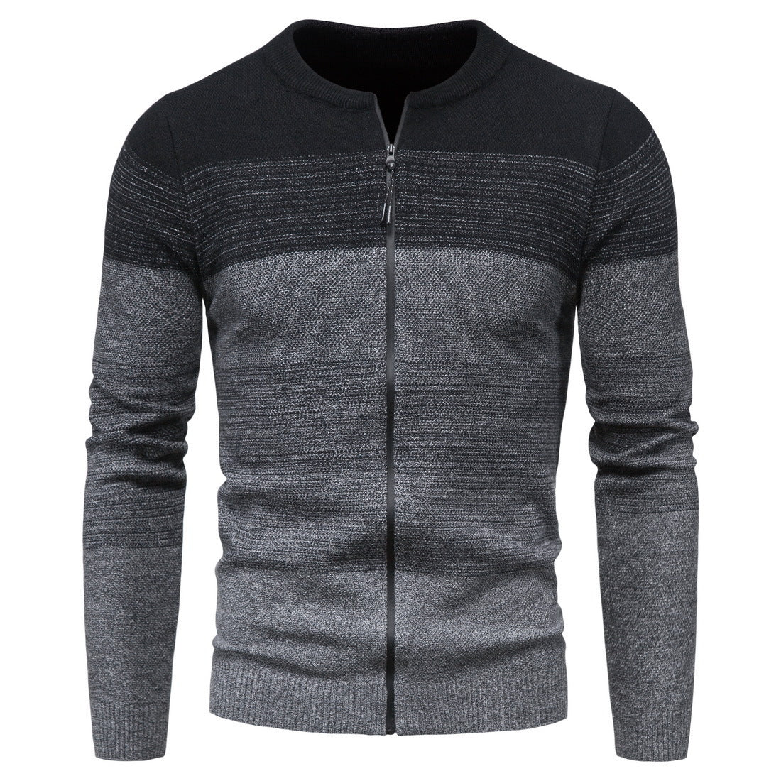 Herren Strickjacke Modern mit Reißverschluss Farbverlauf