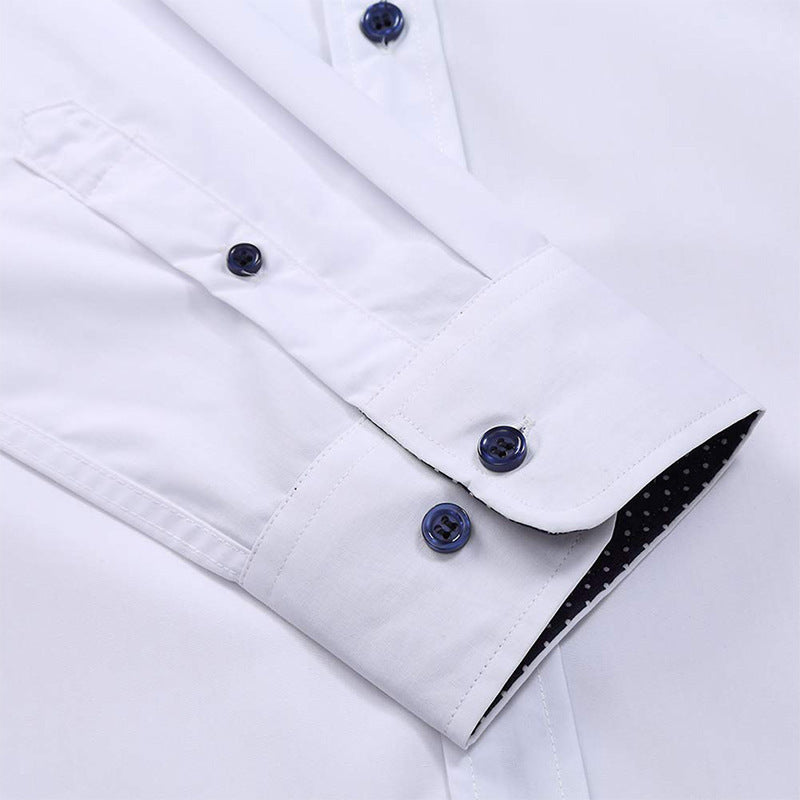 Herren Langarmhemd Modern Stylisch Slim Fit Kontrast