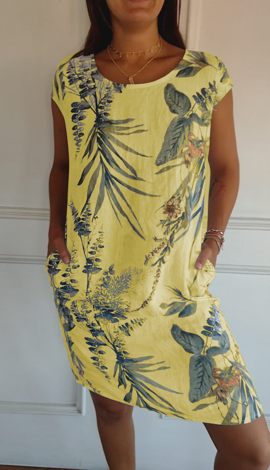 Sommerkleid Damen Leicht Blumenmuster Sommerkleid