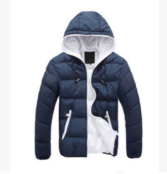 Herren Steppjacke Leicht Gefüttert mit Kapuze und Taschen