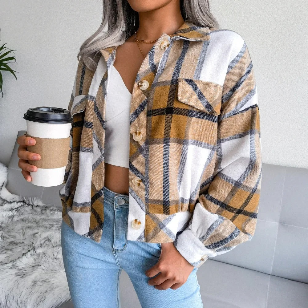 Karierte Damenjacke Sommerleicht Modern