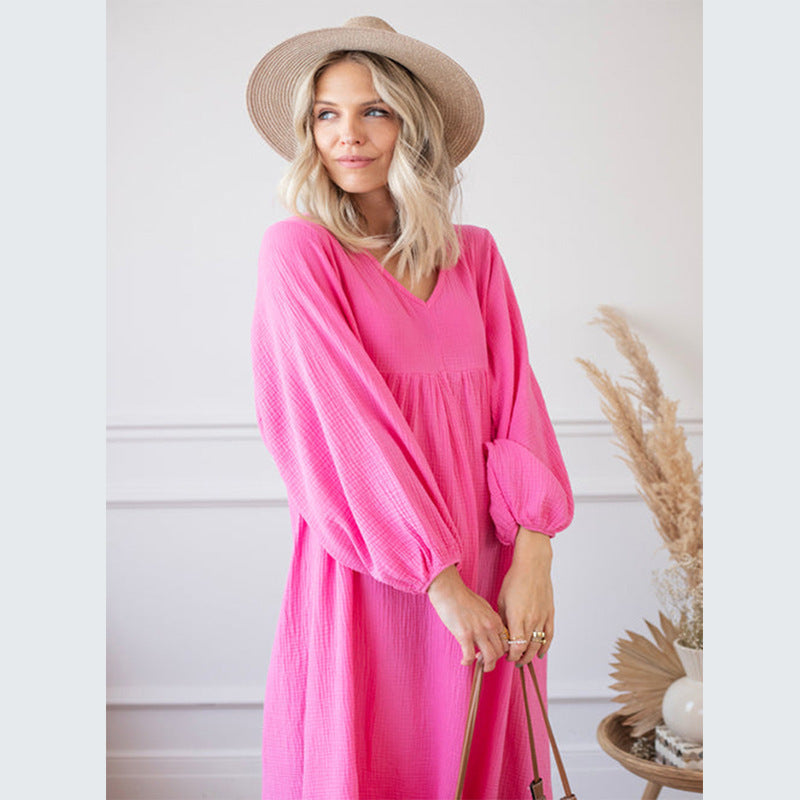 BerlinGlamour Kleid mit Laternenärmeln und Stehkragen