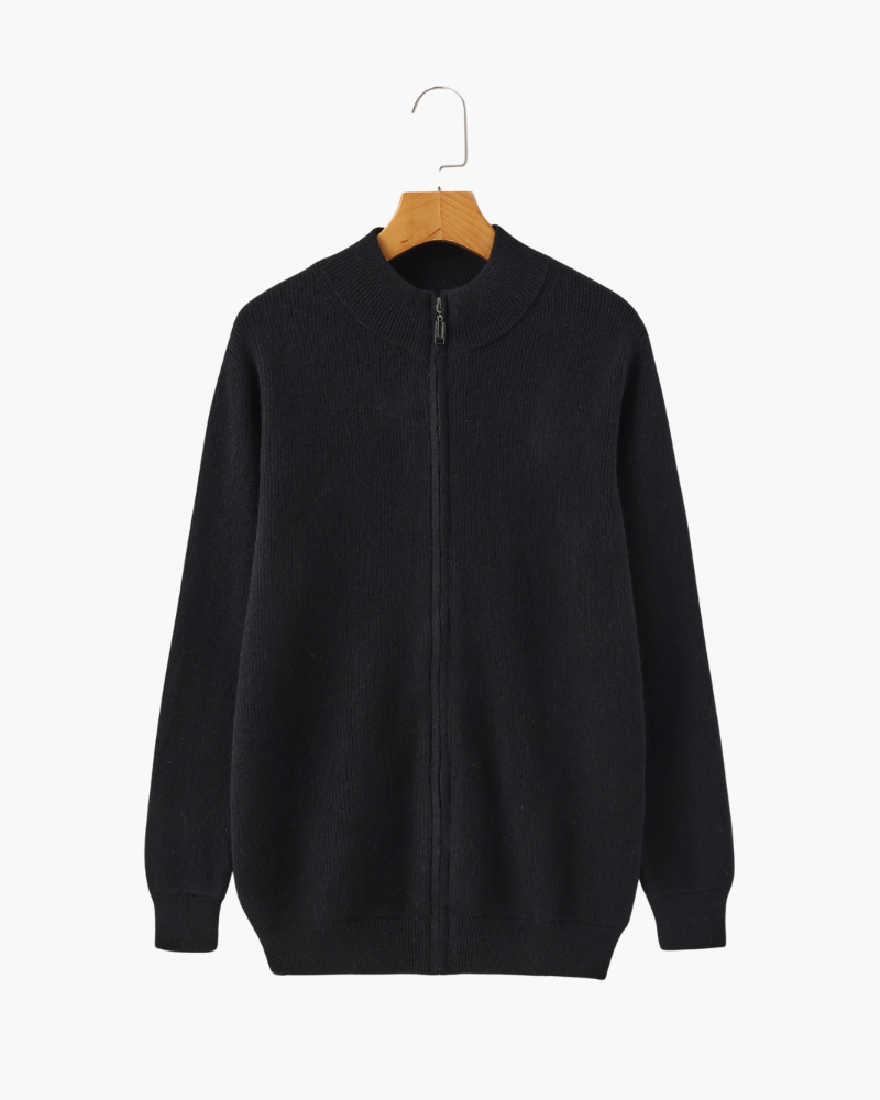 Herren Strickjacke Kaschmir Rippenstrick Modern