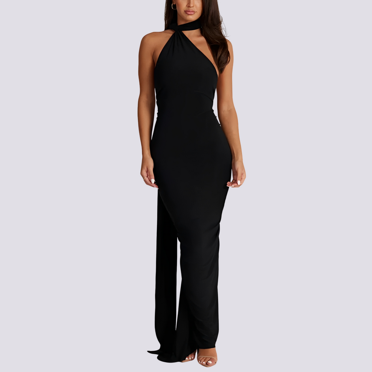 Rückenfreies Plisseekleid Damen Elegant Sommerkleid