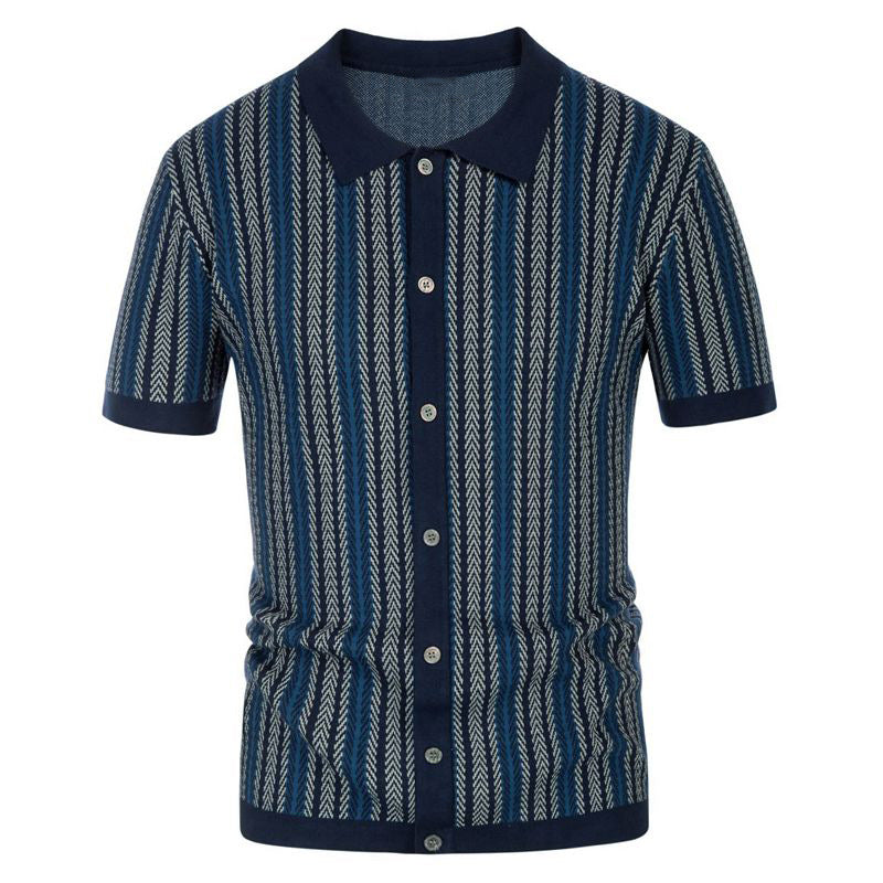 Herren Polohemd Modern mit Knöpfen und Logo