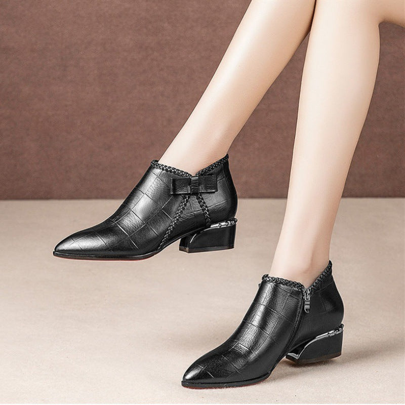 Damen Stiefeletten Klassisch Mit Absatz Schwarz
