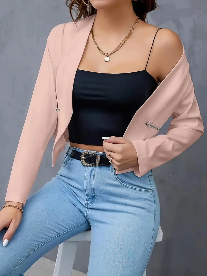 Moderner Blazer mit Reißverschlusstaschen Elegant