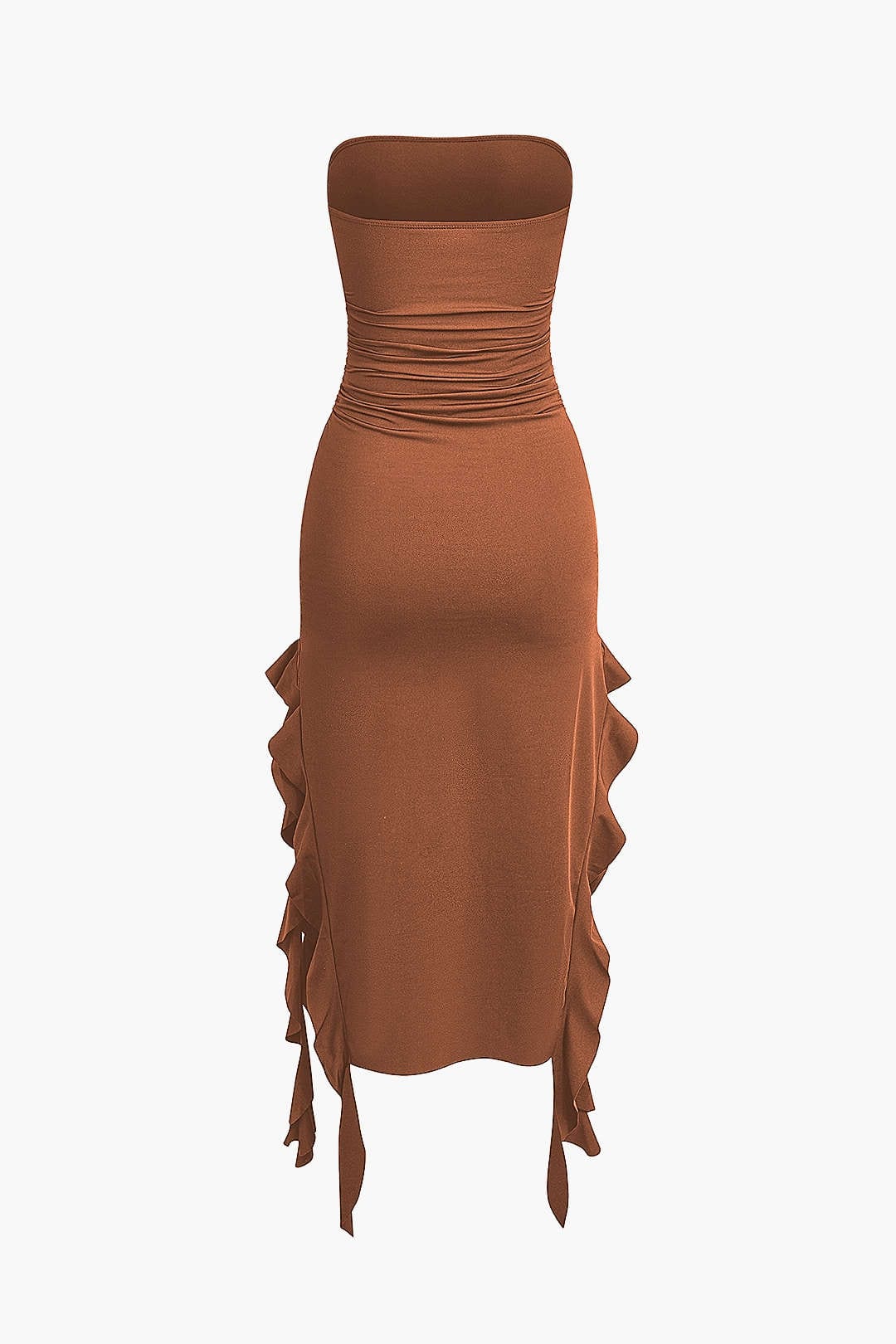 Elegantes Maxikleid mit Volant und Rüschen
