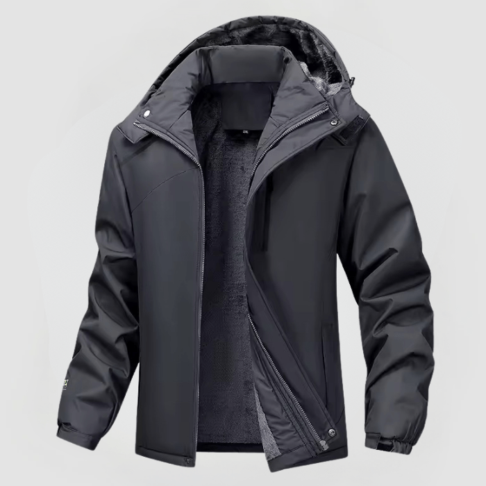 Herren Winterjacke Warm Kapuze Reißverschluss