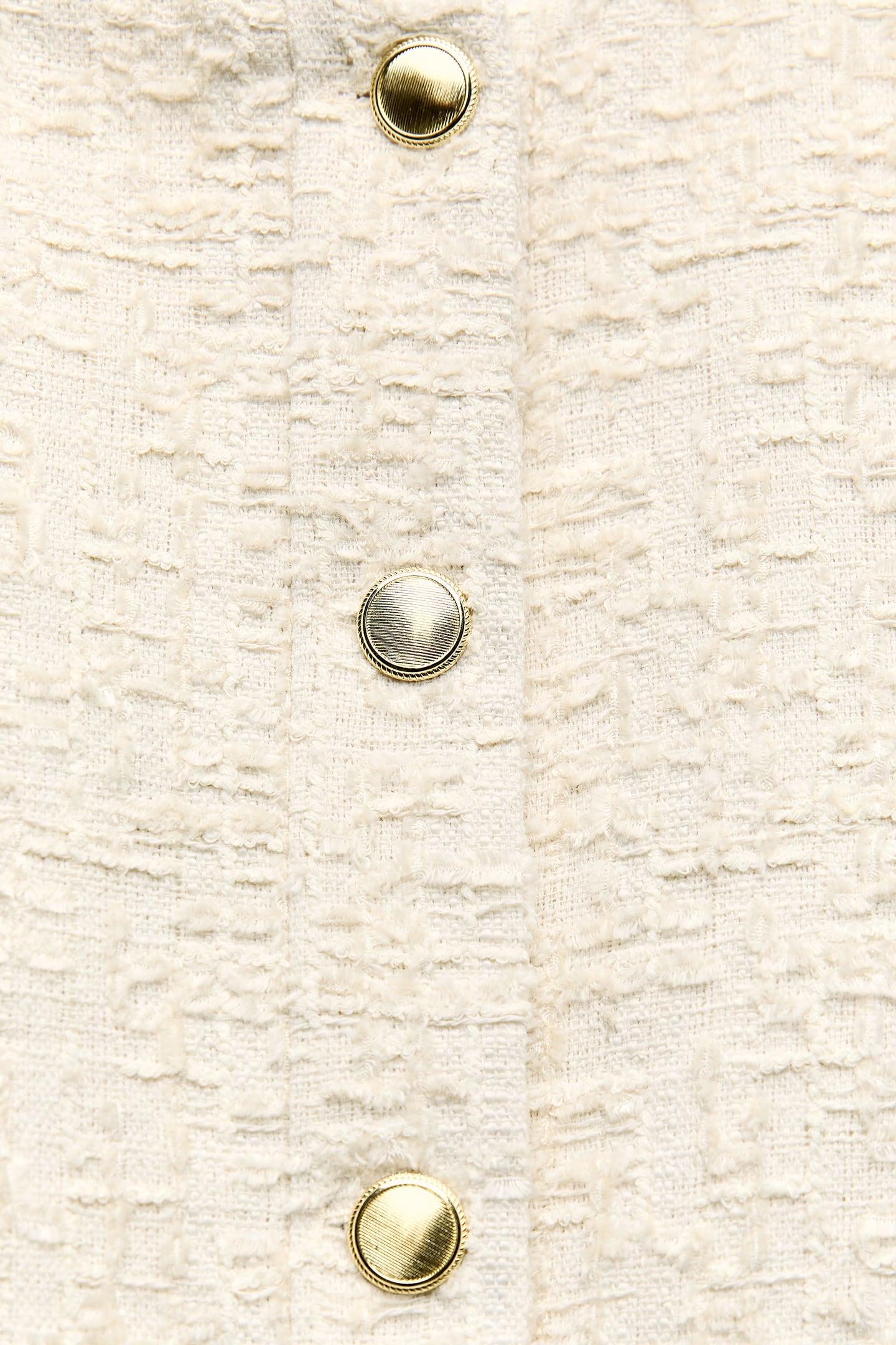 Bouclé-Jacke Kurz mitGoldknöpfen Damen