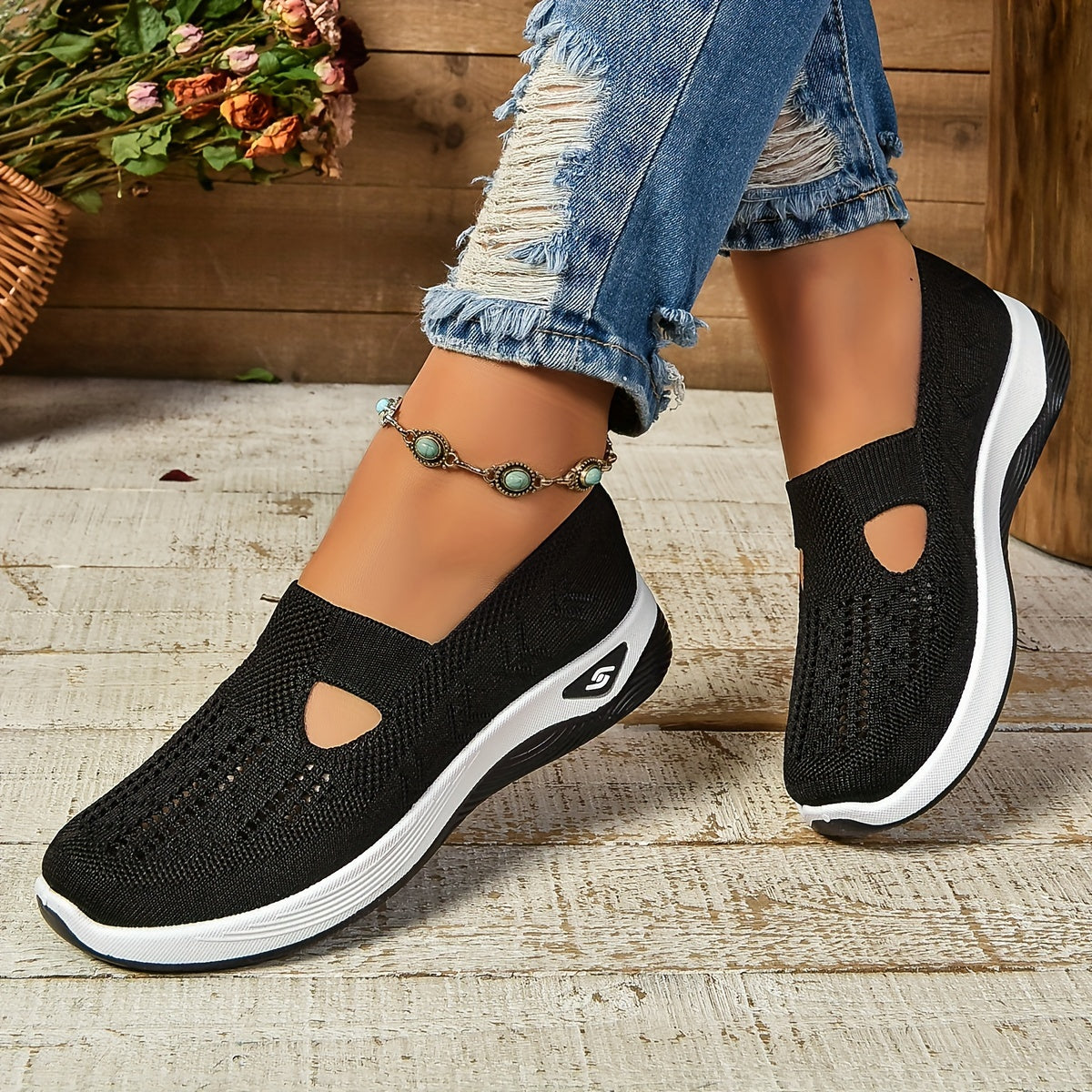 Damen Sneaker Orthopädisch Bequem Laufsohle