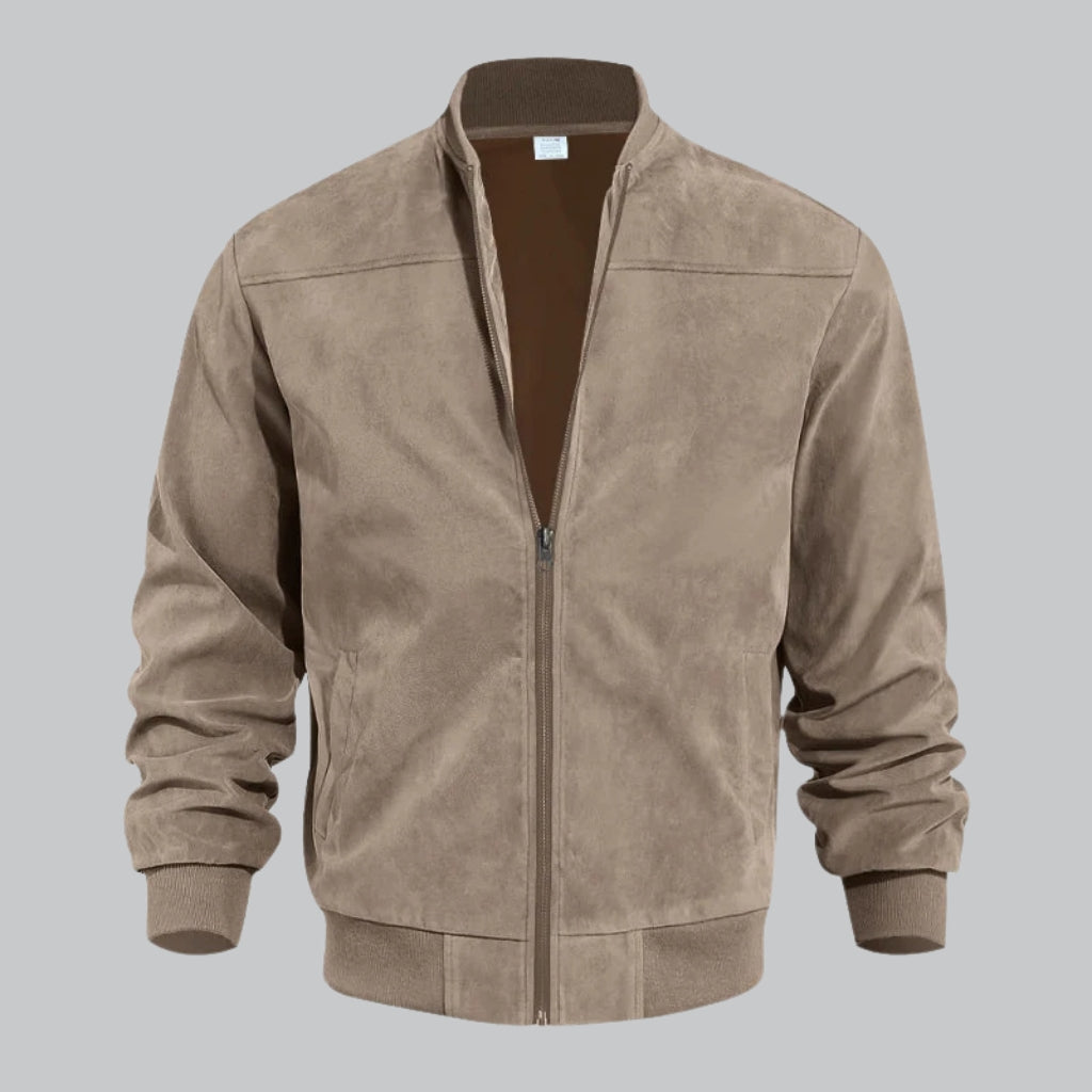 Männer Bomberjacke Leder Modern