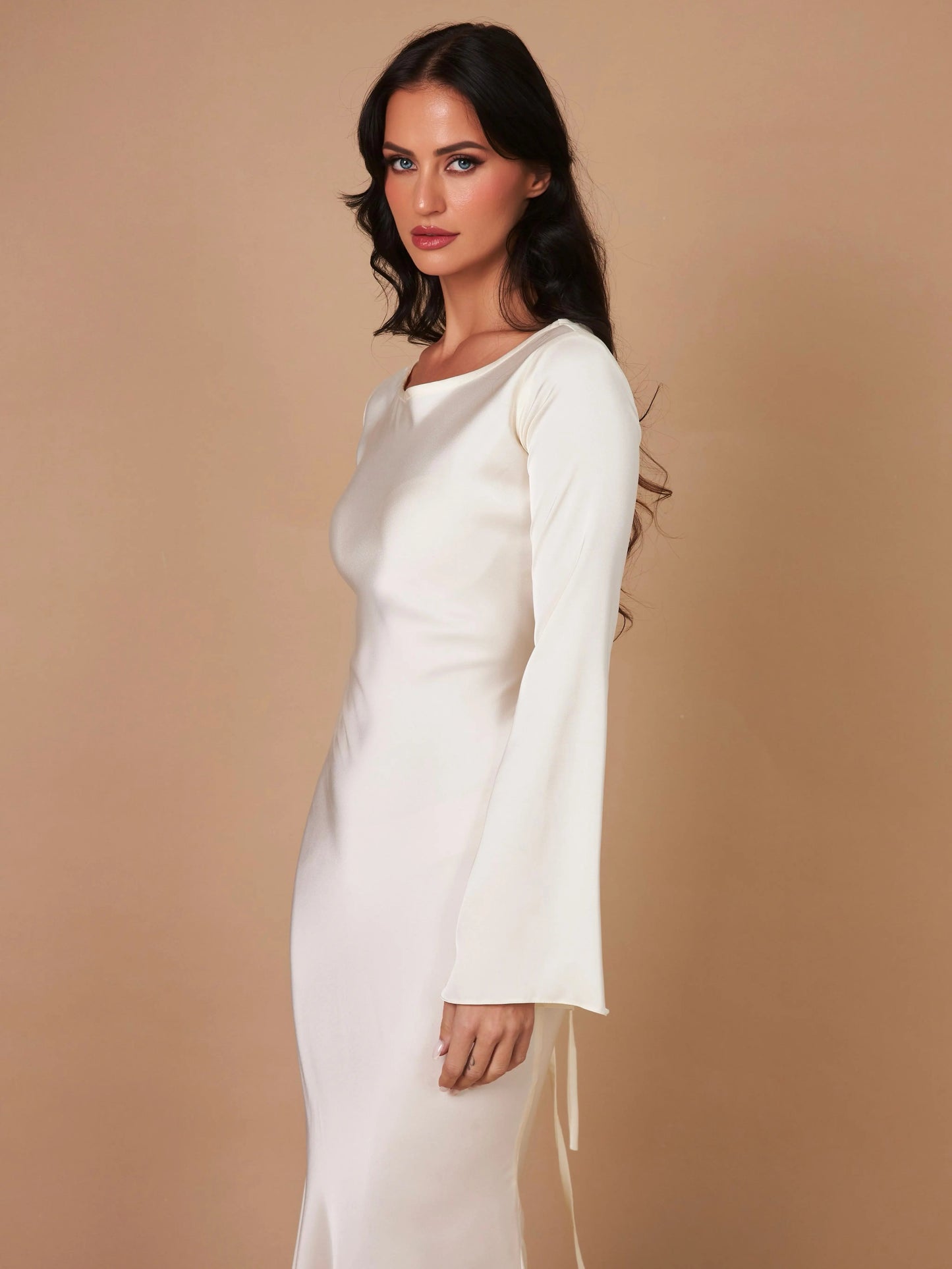 Elegantes Maxi-Kleid Langärmlig Für Damen