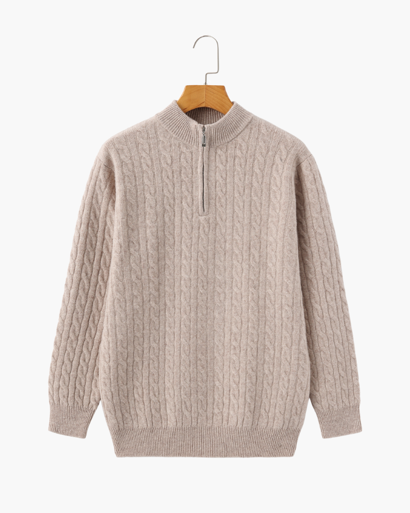 Herren Pullover Chunky Knit Kaschmir Warm mit Kabelmuster