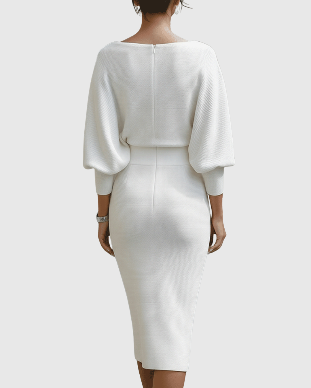 Elegantes Midi Kleid mit Drapierung Damenkleid