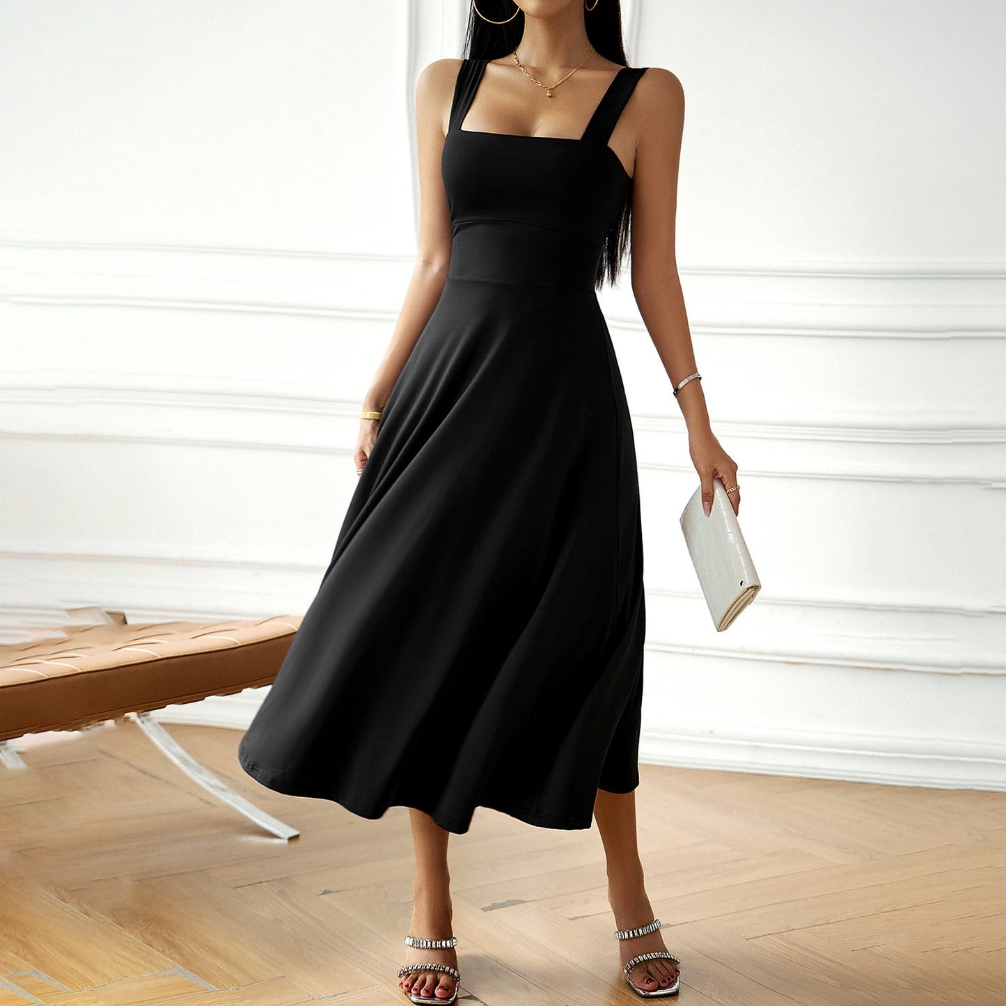 Elegantes Damenkleid Ärmellos Sommerkleid Modern