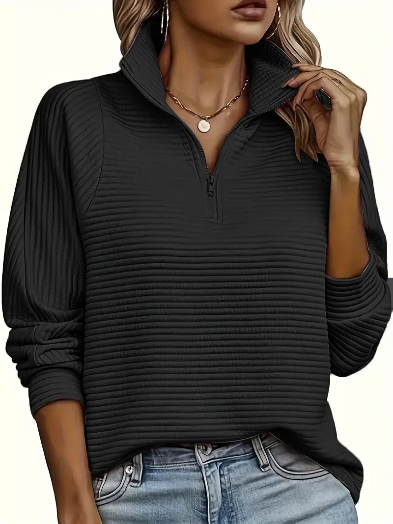 Warmer Reißverschluss Pullover Damen Soft